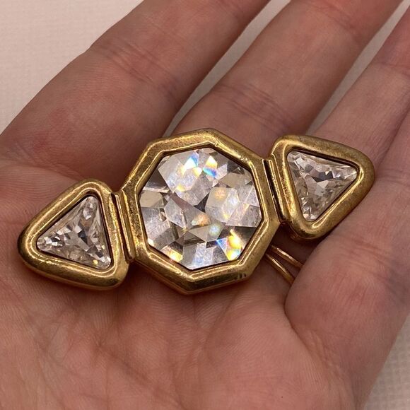 💛 Vintage Swarovski White Crystal Brooch - Picture 6 of 6